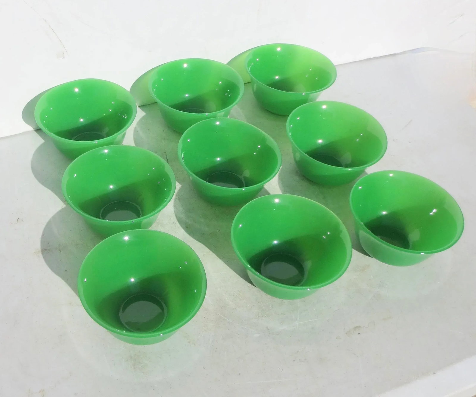 Peking Glass Tea Bowls -Set of 9 - 5