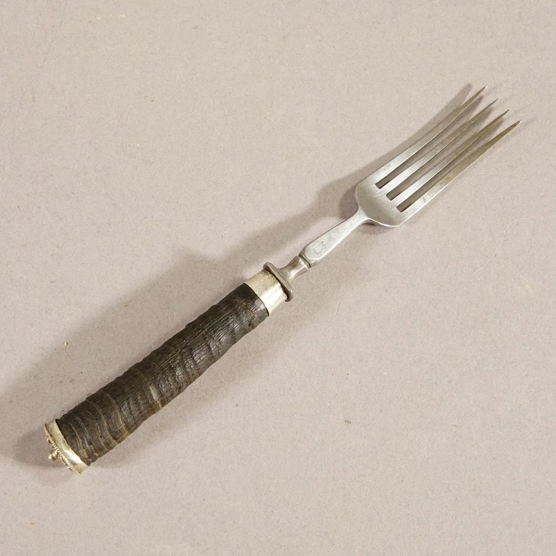 Antique Set of Rustic Hunters Cutlery With Chamois Horn Handles - 11