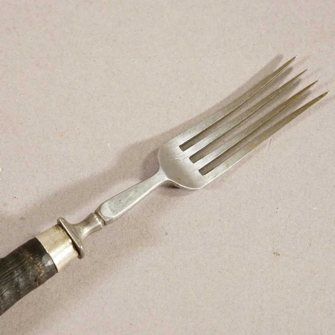 Antique Set of Rustic Hunters Cutlery With Chamois Horn Handles - 8