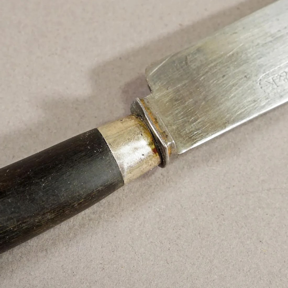 Antique Set of Rustic Hunters Knives With Chamois Horn Handles - 12
