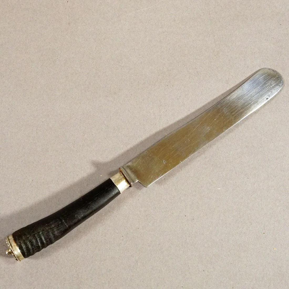 Antique Set of Rustic Hunters Knives With Chamois Horn Handles - 9