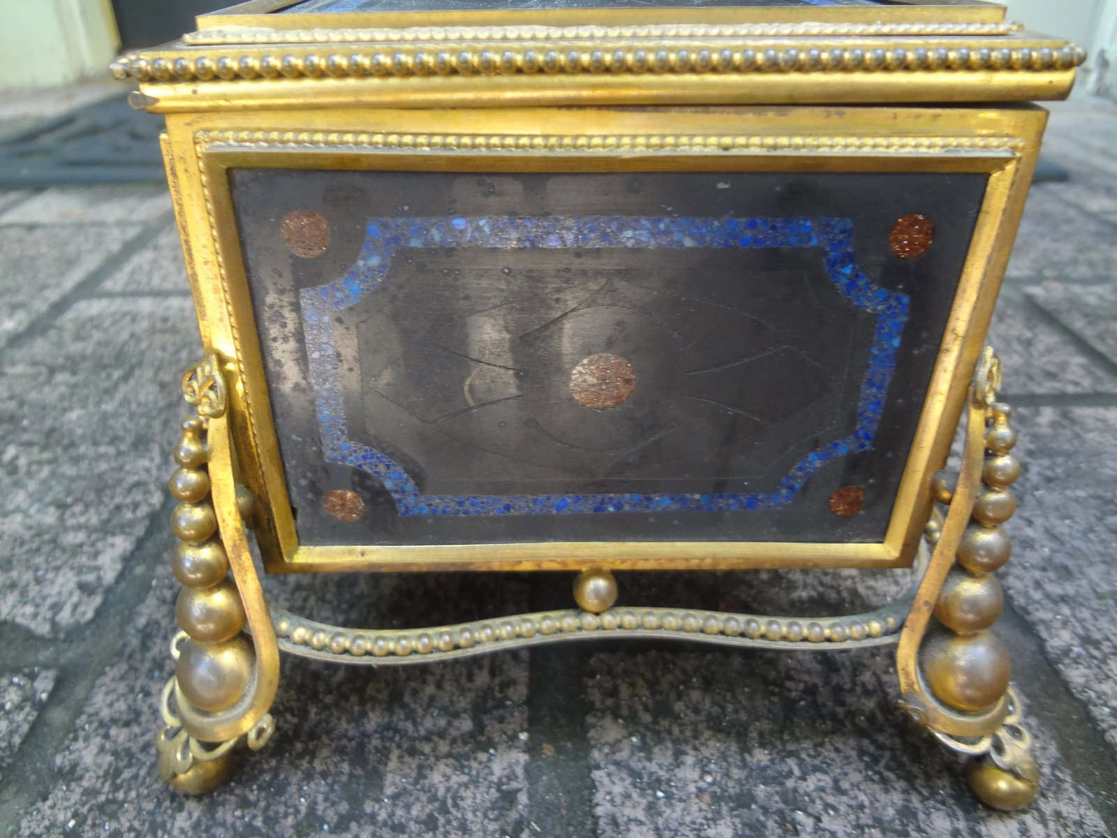 19th Century French Bronze Box With Semi Precious Stones - 6