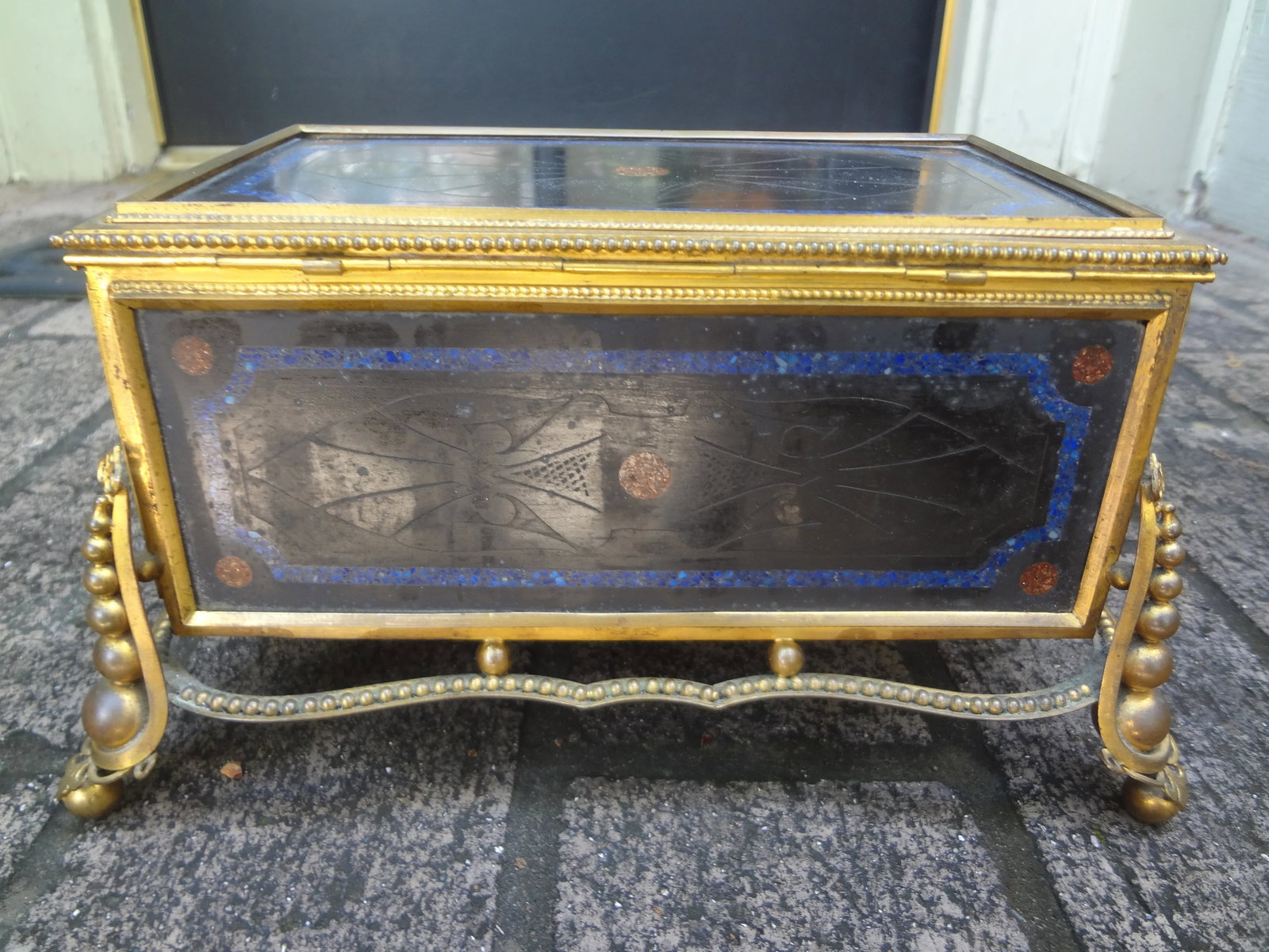 19th Century French Bronze Box With Semi Precious Stones - 7