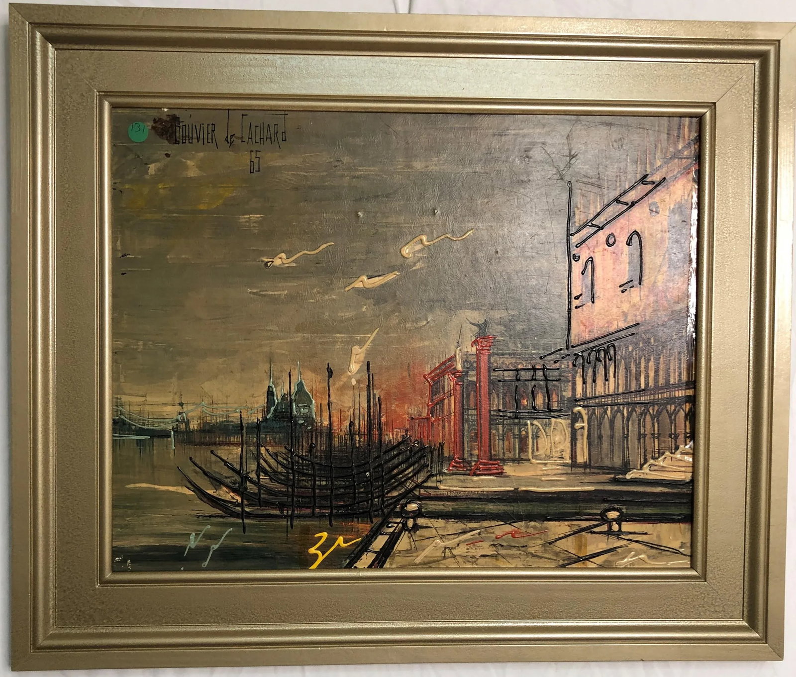 Original Multimedia Painting 1965 Signed on the Top, Framed - 3