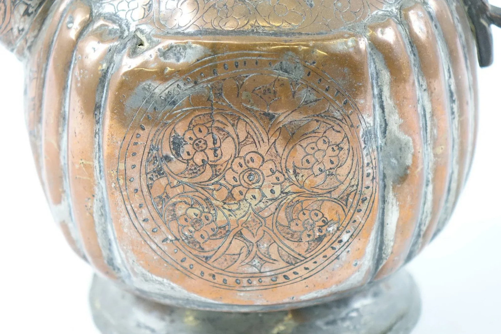 Antique Copper Middle Eastern/Persian Water Ewer – Hand-Carved – 16" Tall - 4