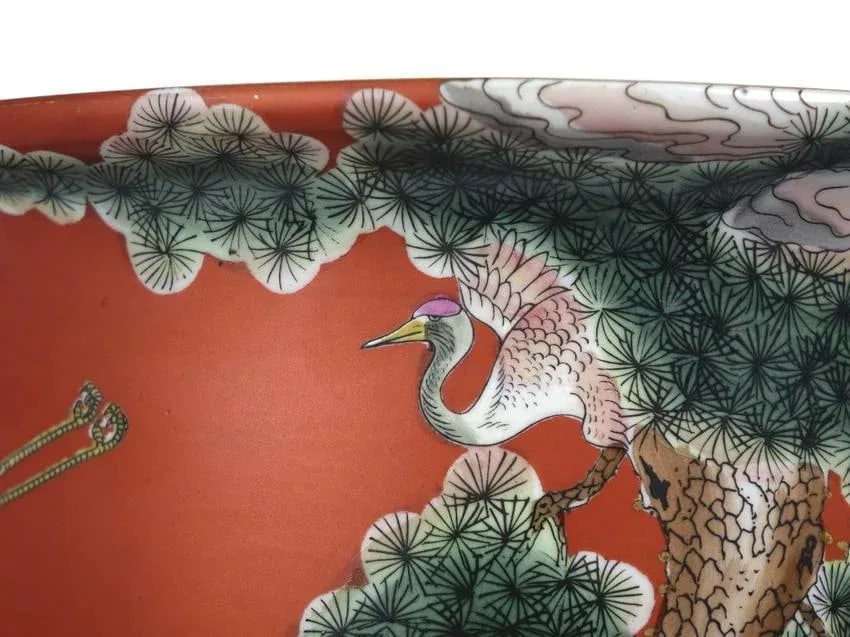 Late 20th Century Chinese Porcelain Vase & Plate - 2 Piece Set - 2