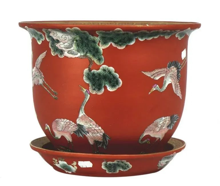Late 20th Century Chinese Porcelain Vase & Plate - 2 Piece Set - 7