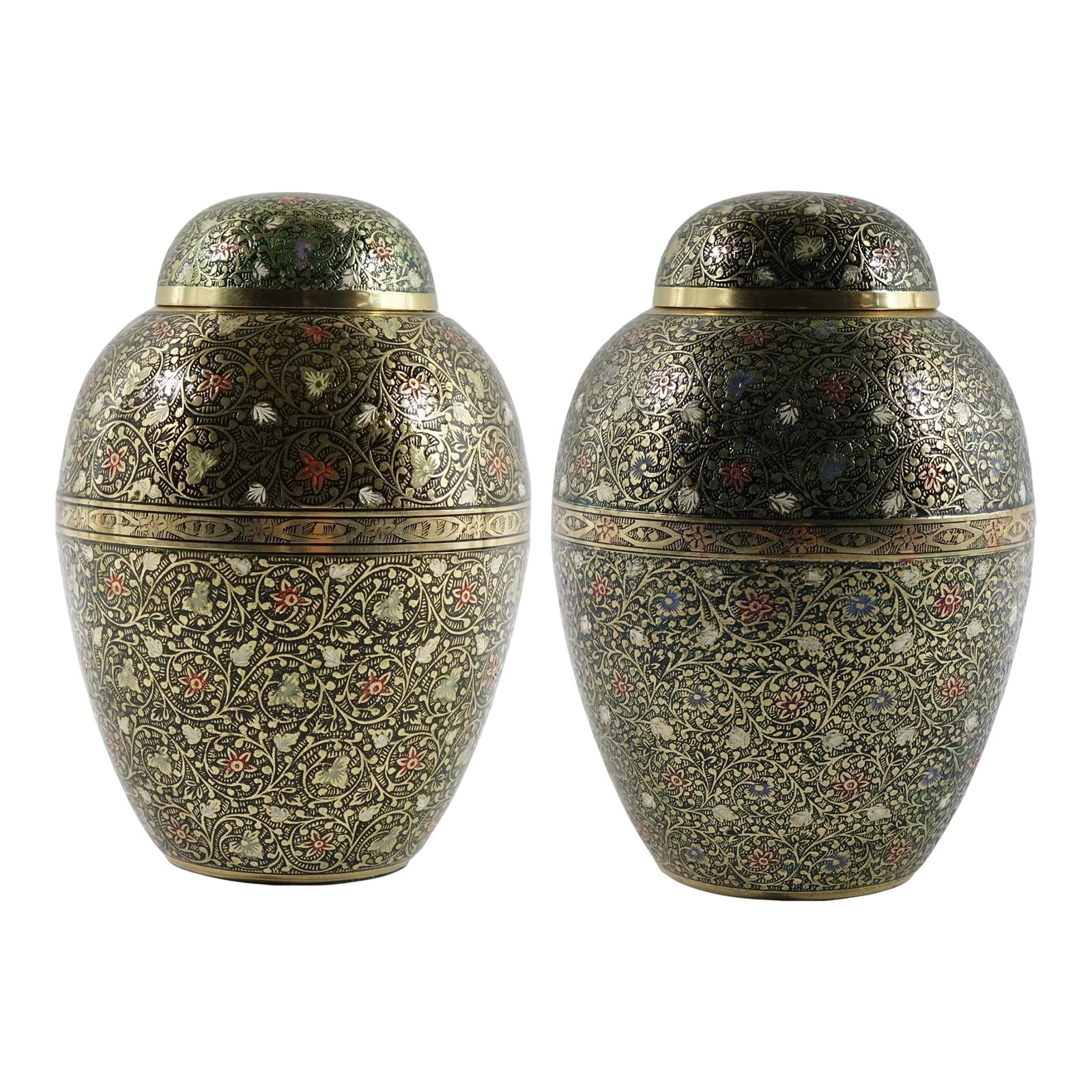 Late 19th Century Decorative Brass Urns - A Pair: Decorative Brass Urns - A Pair Made in the Late 19th Century Condition: Alterations: Unknown Imperfections: Some Imperfections Condition Notes: Good Condition - See pictures for more details