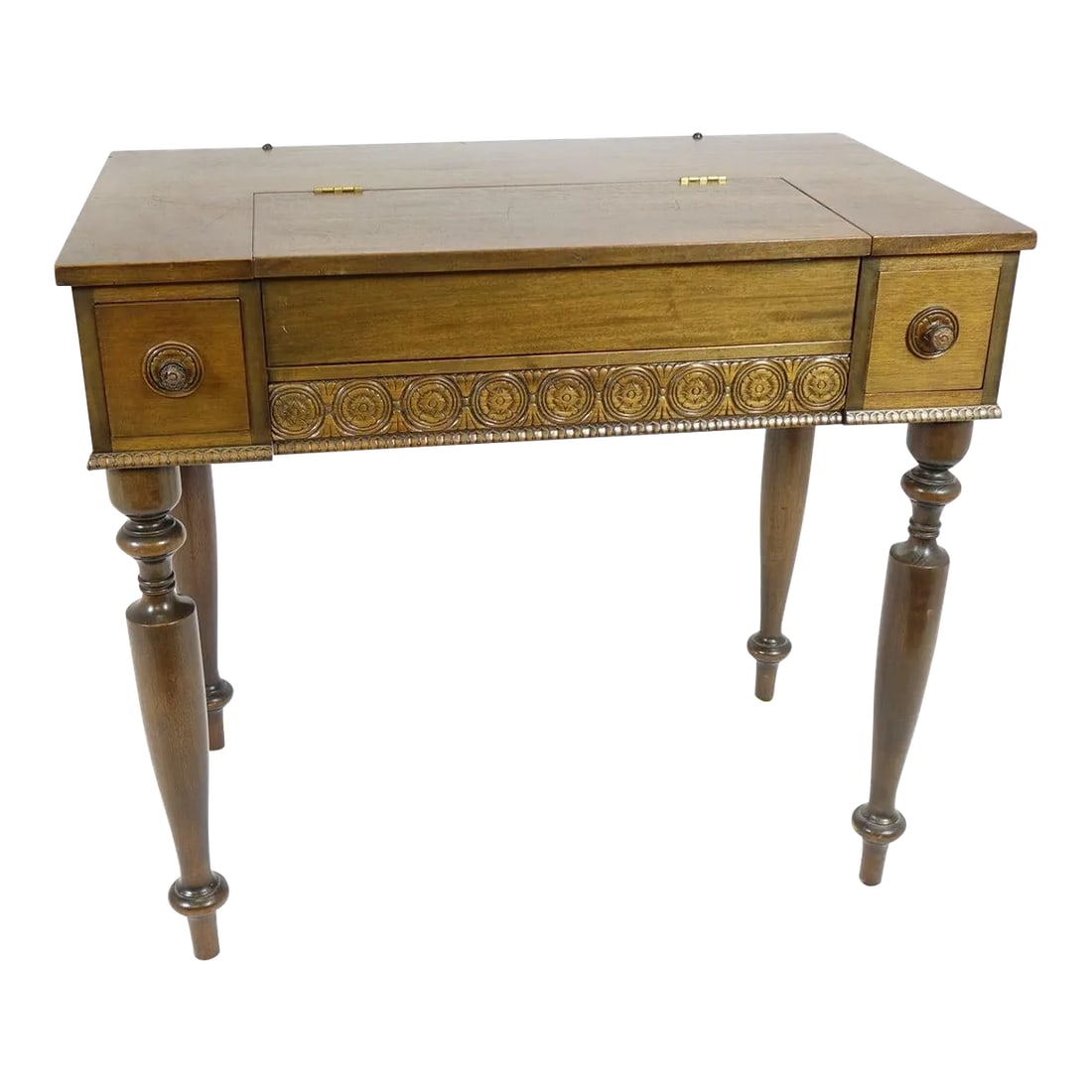 Early 20th Century Interesting Solid Mahogany Colonial Desk (1 of 13)