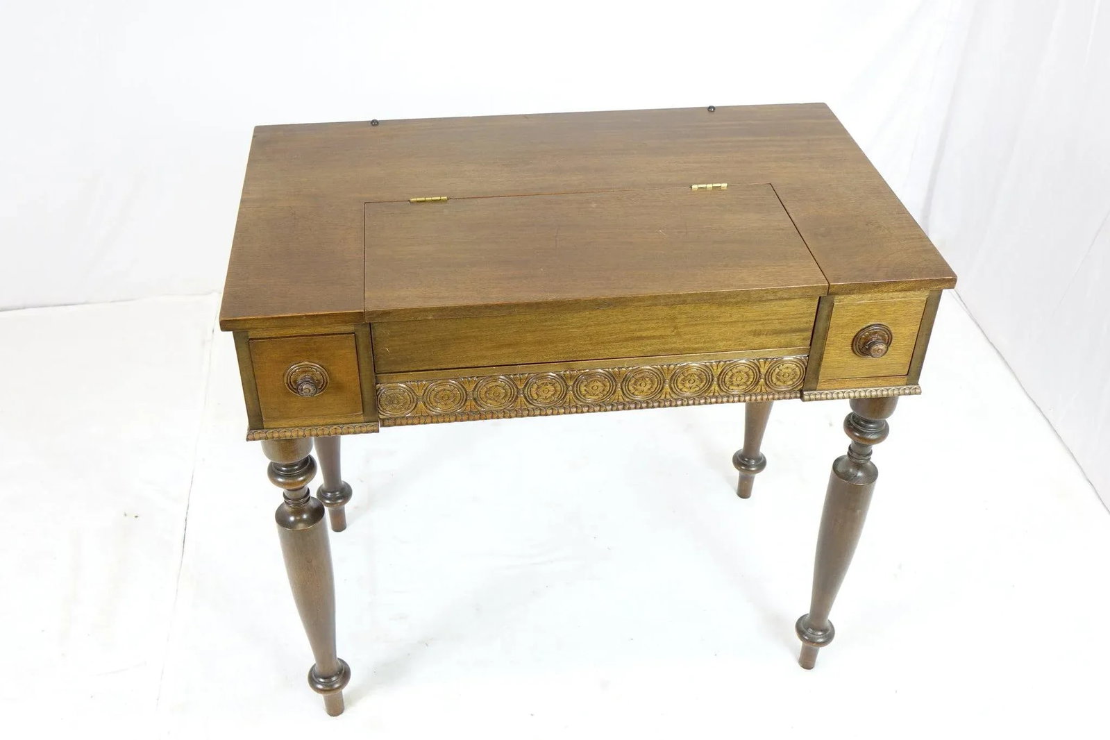 Early 20th Century Interesting Solid Mahogany Colonial Desk - 2