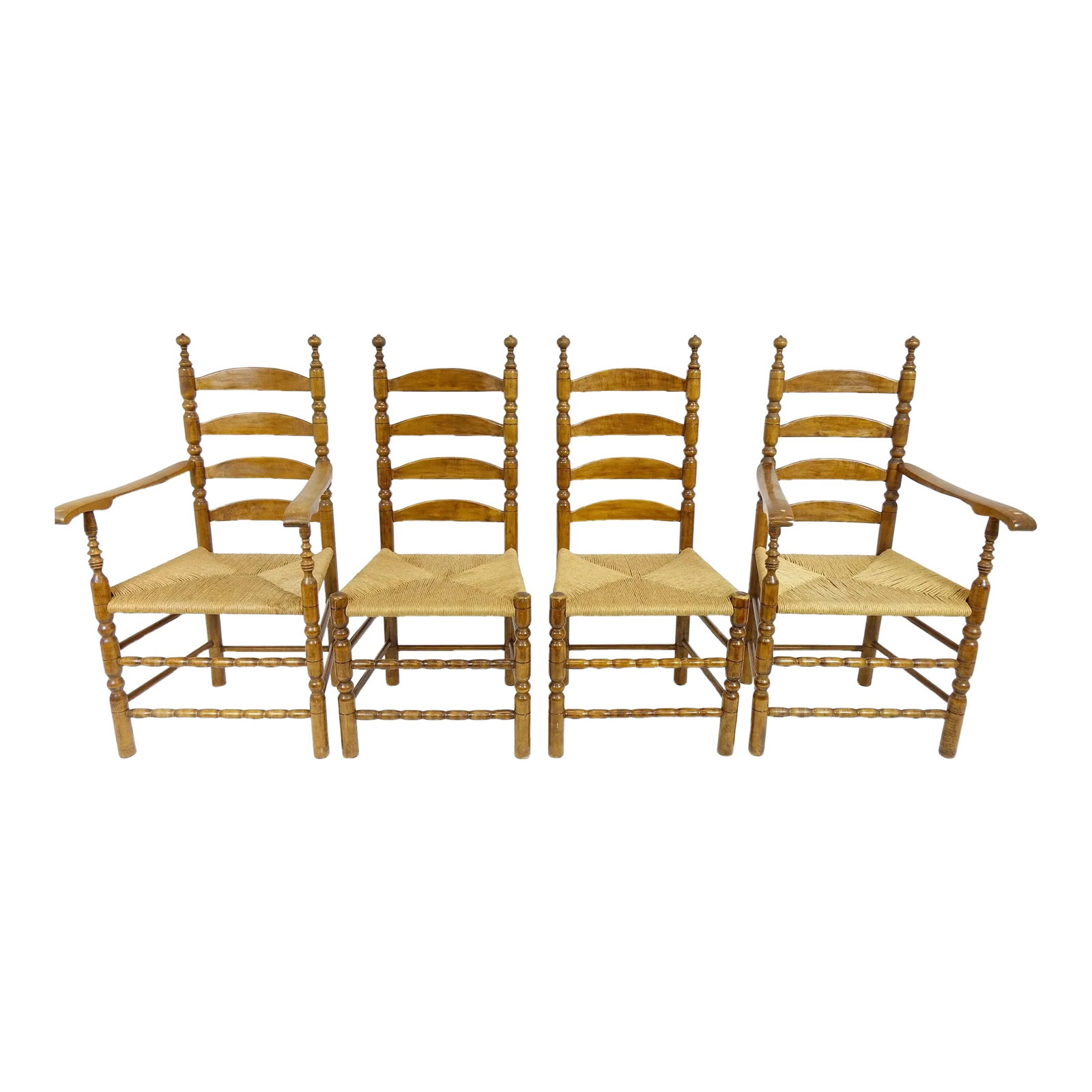 1990s Woven Chairs - Set of 4: 4 Fantastic Woven Chairs 2 With Arms (24" x 21" x 44") Condition: Alterations: Unknown Imperfections: Some Imperfections Condition Notes: Good Condition. See pictures for more details. Origin: United