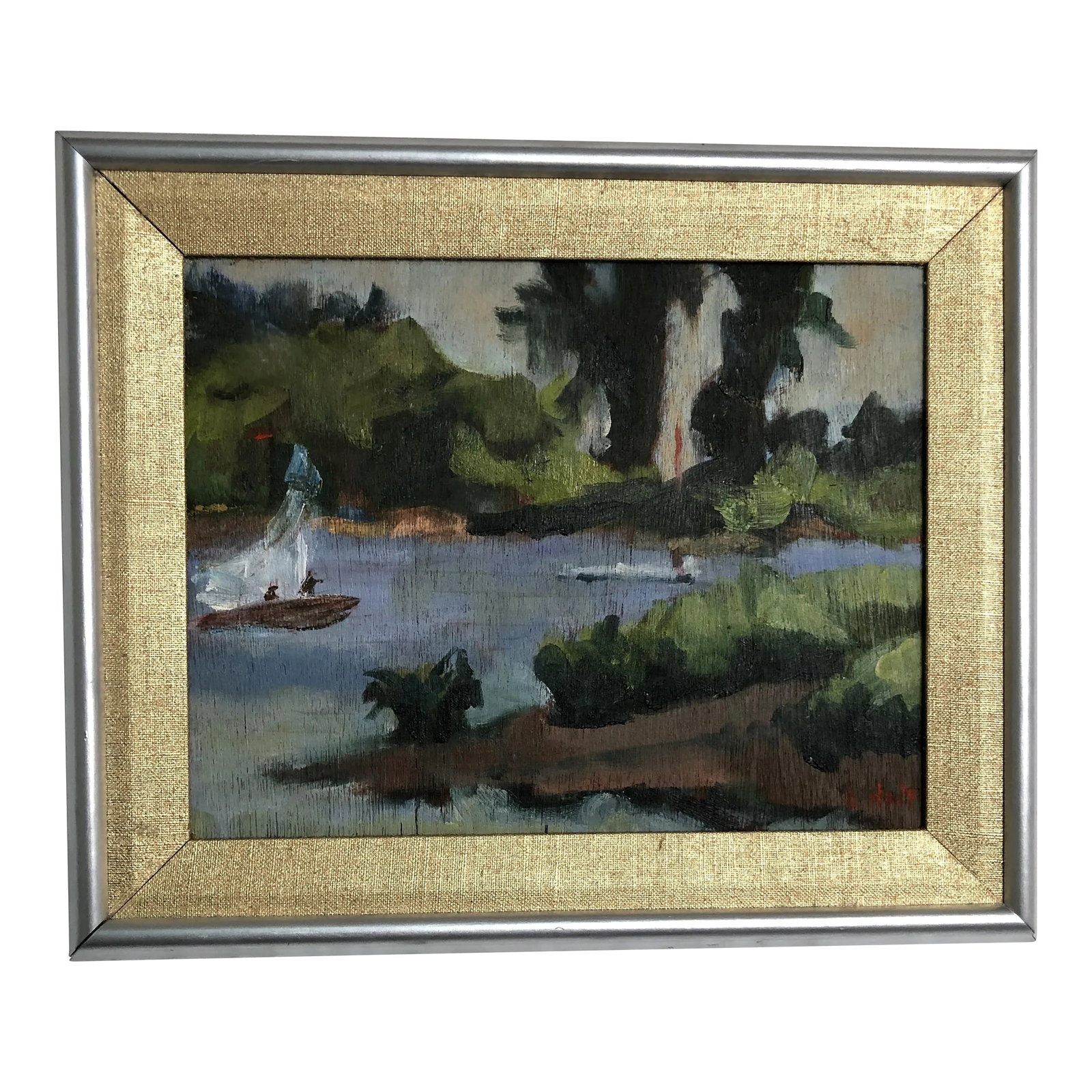 Early 20th Century The River Oil Painting on Board Signed at the Bottom, Framed: The River, Oil on Board, Signed at the Bottom - 15" x 12" Condition: Alterations: Unknown Imperfections: Some Imperfections Condition Notes: Good Condition. See pictures for more details. Materials