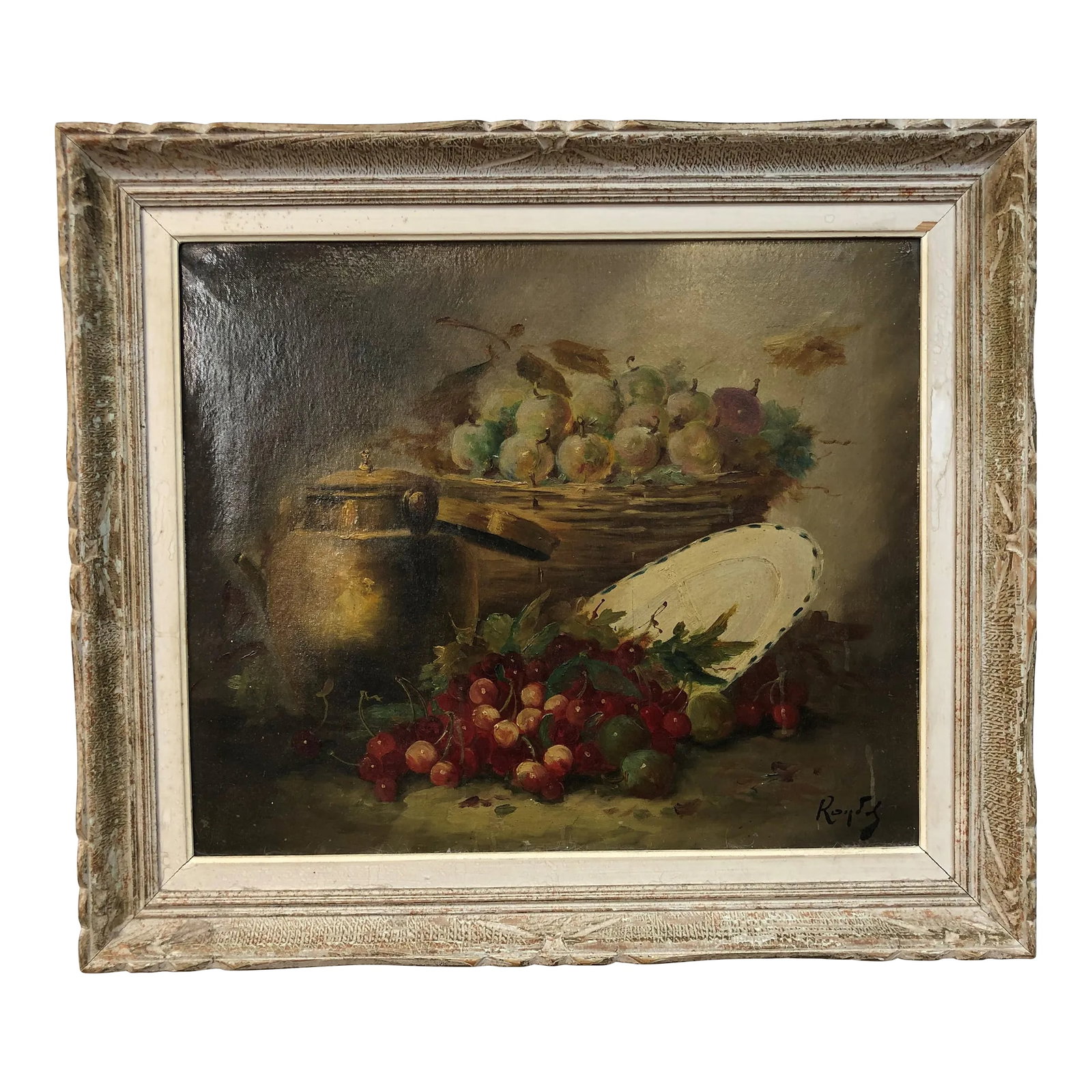 18th Century Still Life Oil on Canvas Signed on the Bottom, Framed: 18th Century Still Life, Oil on Canvas, Signed on the Bottom - 26.5" x 23" Condition: Alterations: Unknown Imperfections: Some Imperfections Condition Notes: Good Condition. See pictures for more deta