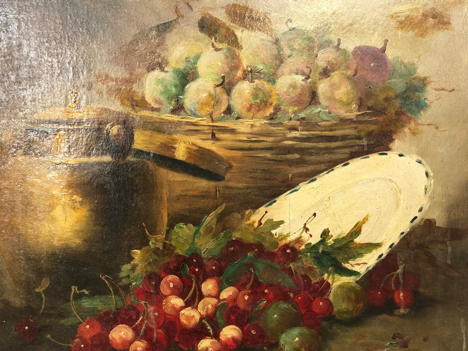 18th Century Still Life Oil on Canvas Signed on the Bottom, Framed - 2