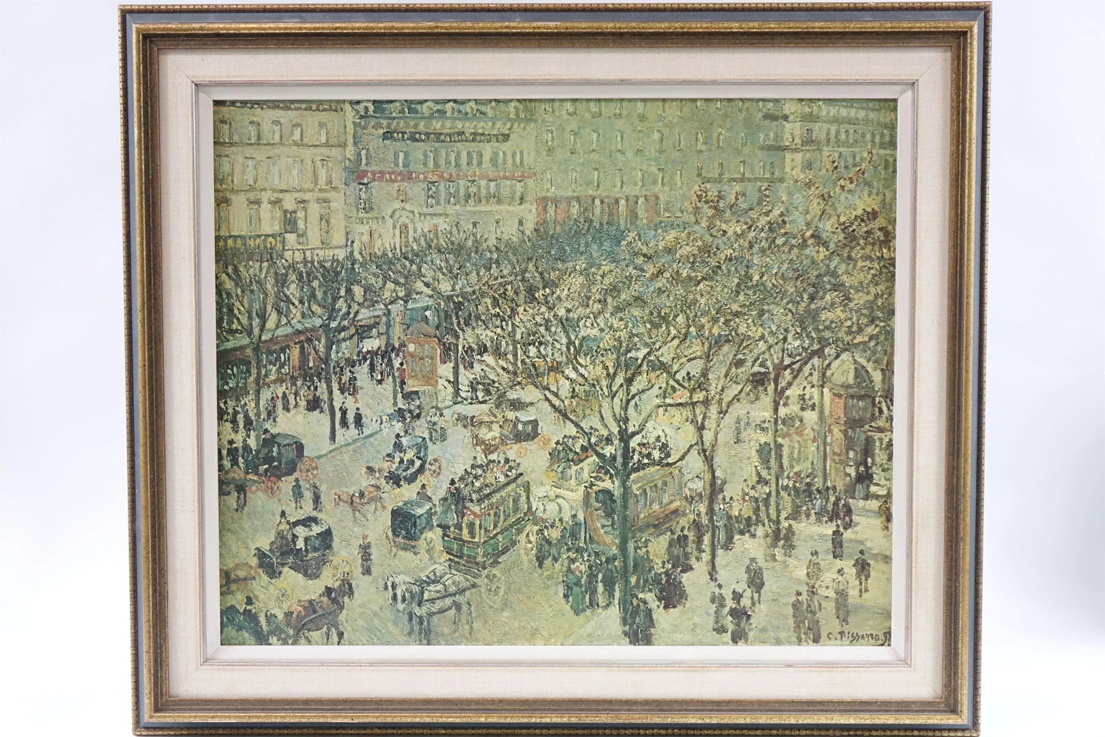 Boulevard Des Italiens: Morning Sunlight - Late 19th Century Print of Original Oil Painting Signed - 4