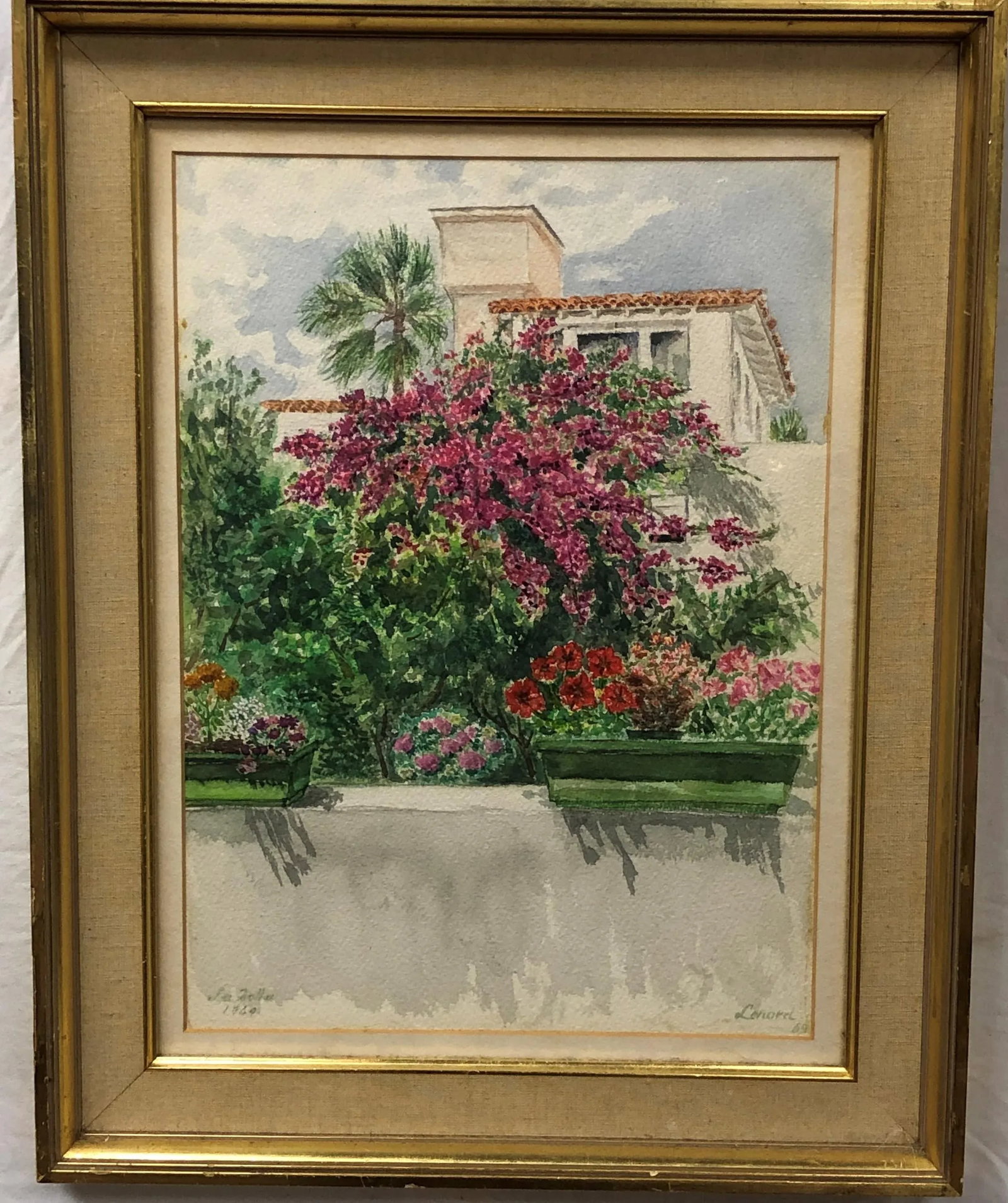 Original Watercolor Painting 1969 Signed on the Bottom, Framed - 3