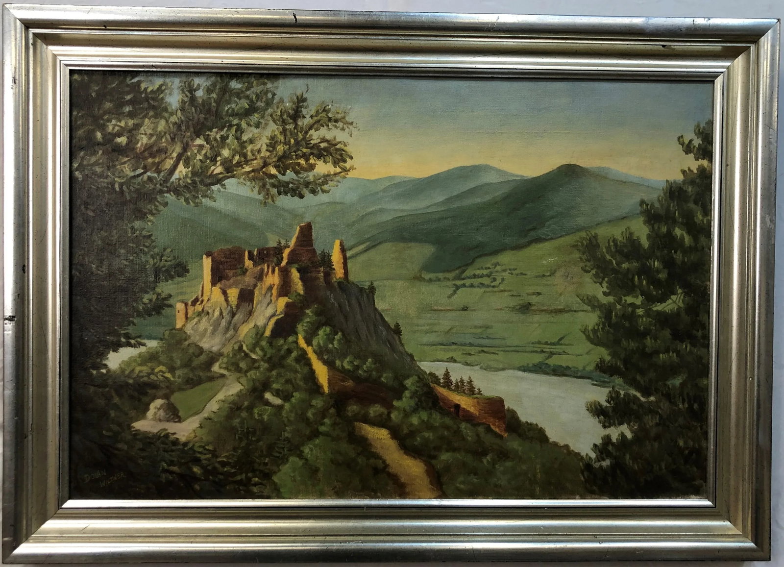 Late 19th Century The Fortress Original Oil on Canvas Signed on the Bottom, Framed - 3