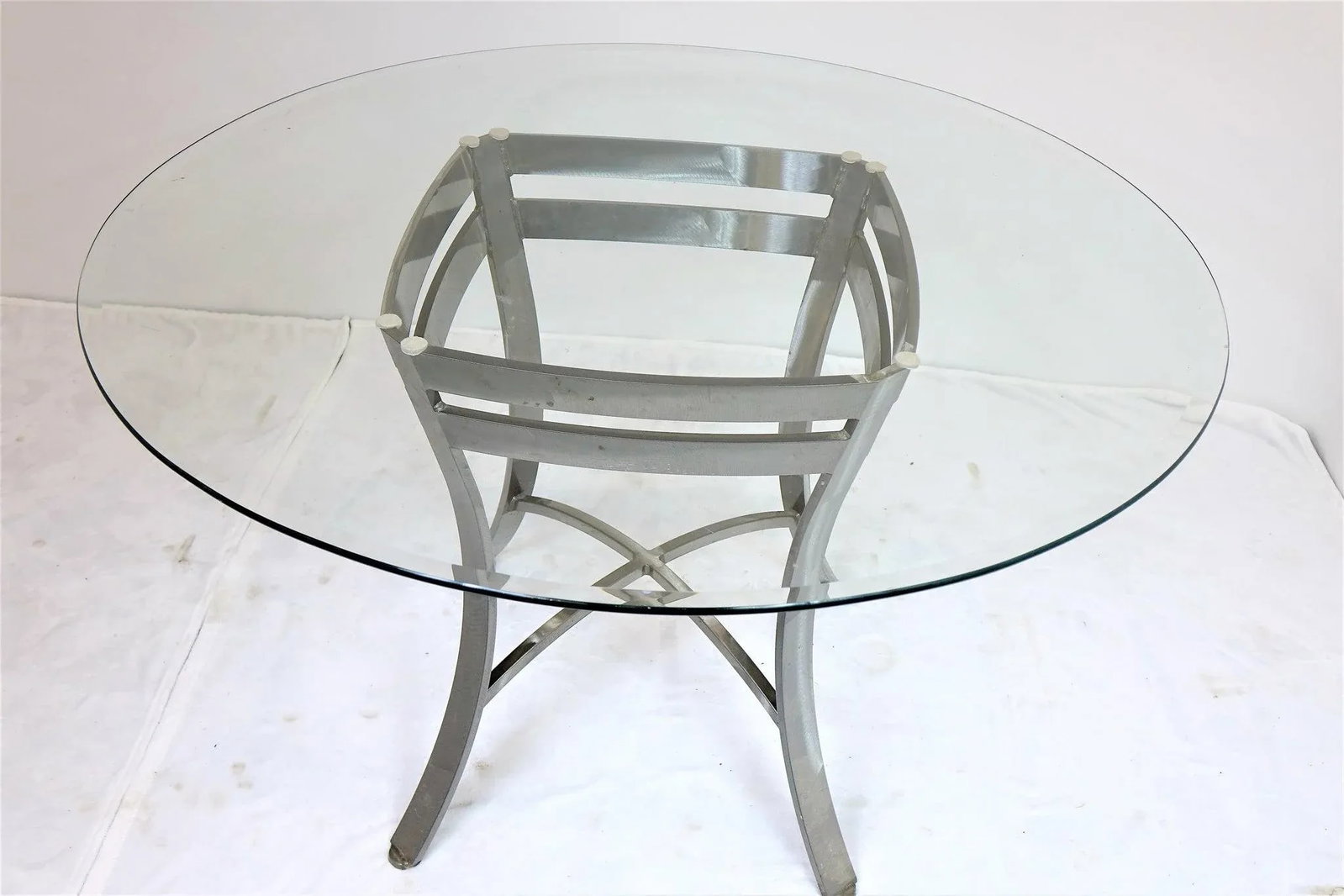 1990s Modern Metal and Glass Table and 4 Chairs - Set of 5 - 5