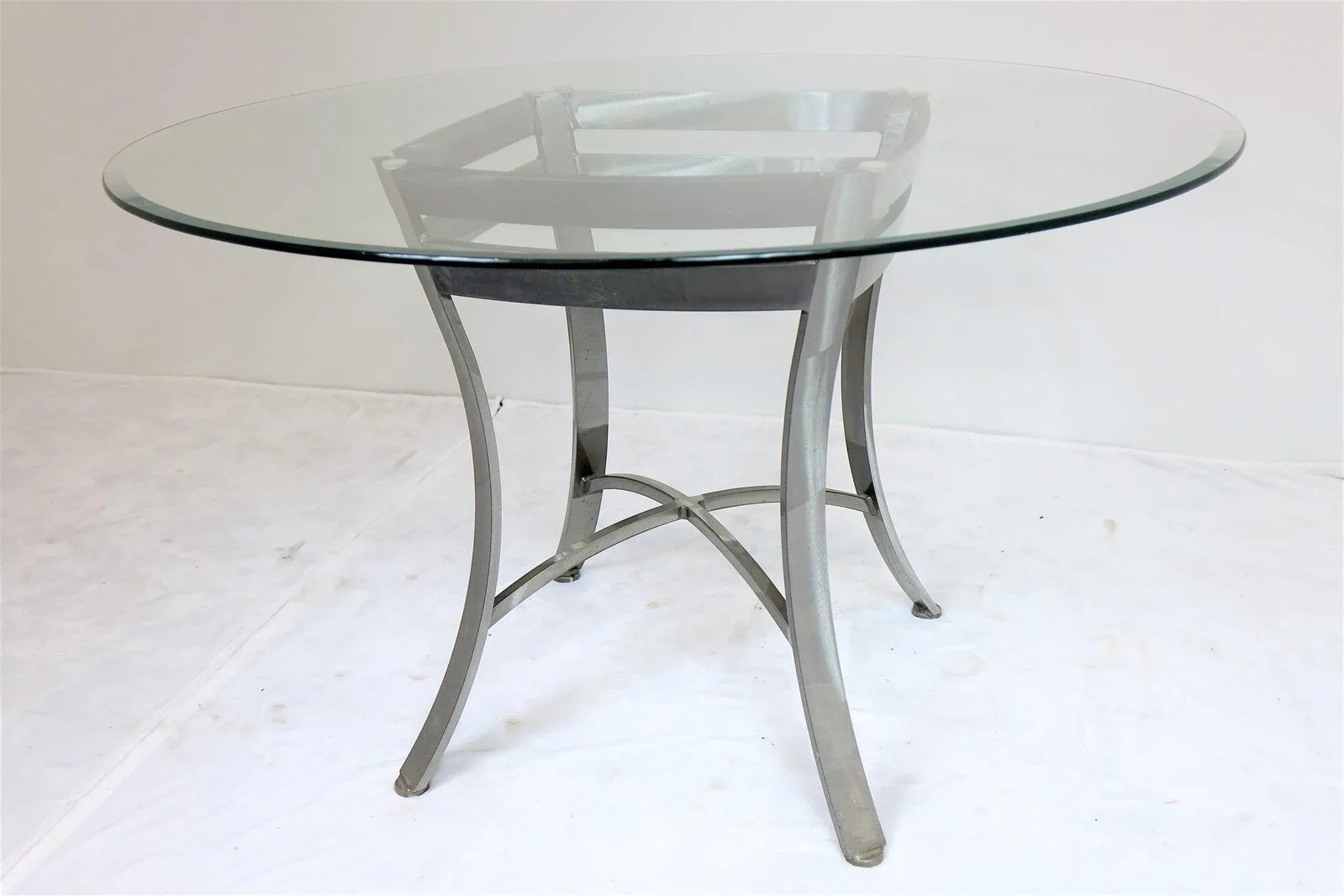 1990s Modern Metal and Glass Table and 4 Chairs - Set of 5 - 7