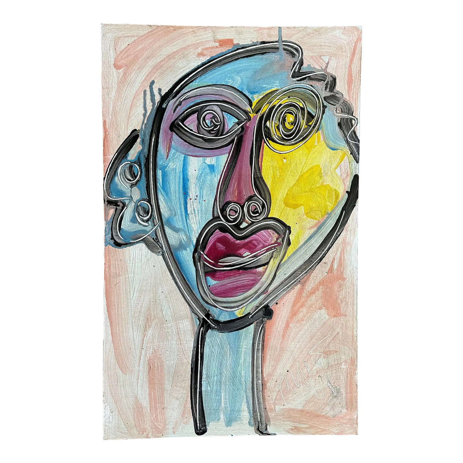 Titled Peter Keil Painting, 1964 - Junge Wilde Collection: Peter Keil is a German artist that focuses primarily on abstract expressionism. Keil painted with some of the greats including Joan Miró, Pablo Picasso and Andy Warhol, to name a few. This is a r