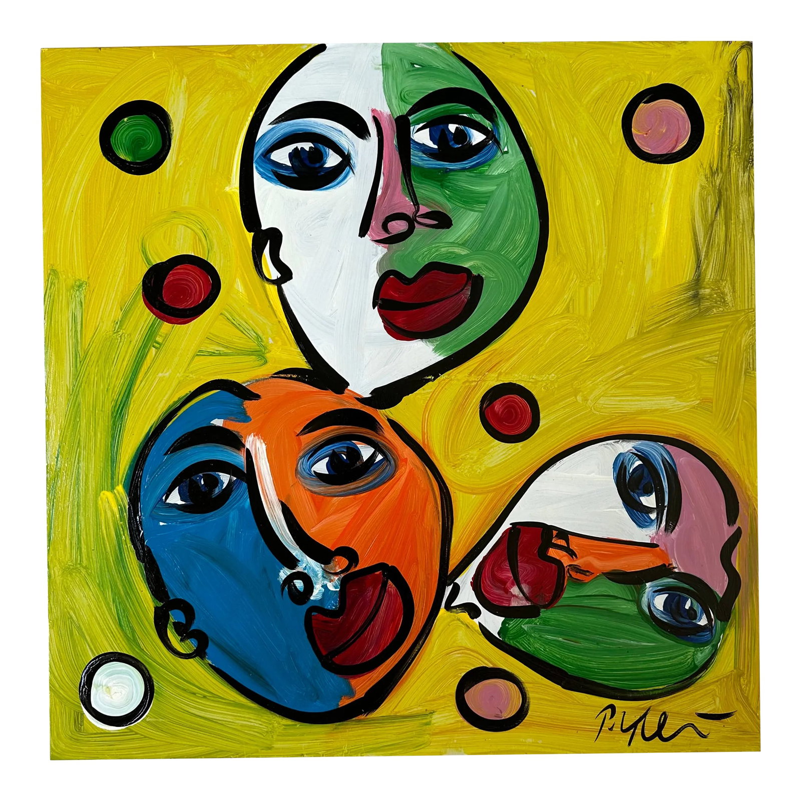 Original Peter Keil Painting: Peter Keil is a German artist that focuses primarily on abstract expressionism. Keil painted with some of the greats including Joan Miró, Pablo Picasso and Andy Warhol, to name a few. This is a b