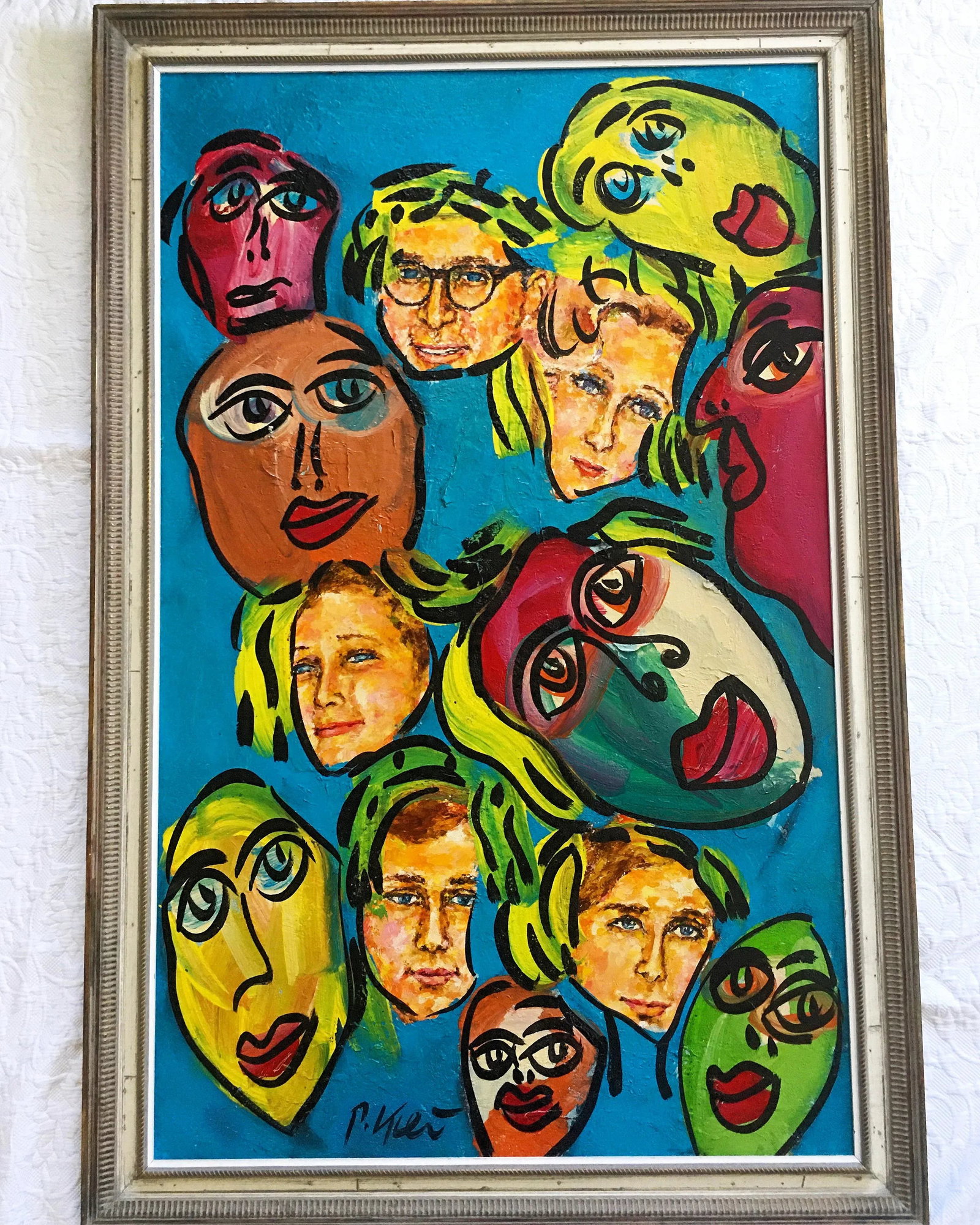 Large Abstract Peter Keil Painting, Framed - 2