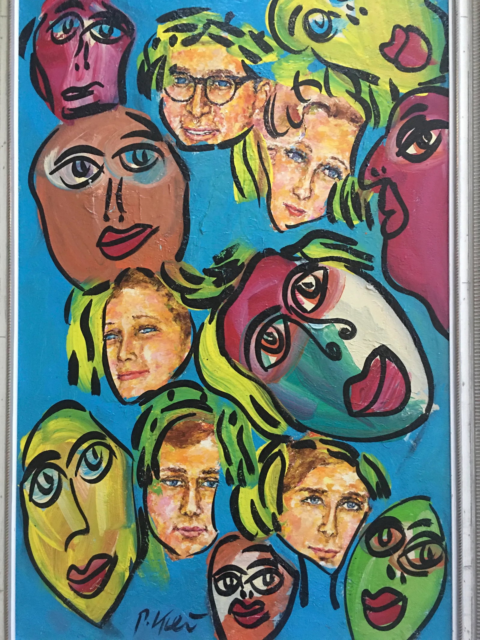 Large Abstract Peter Keil Painting, Framed - 3
