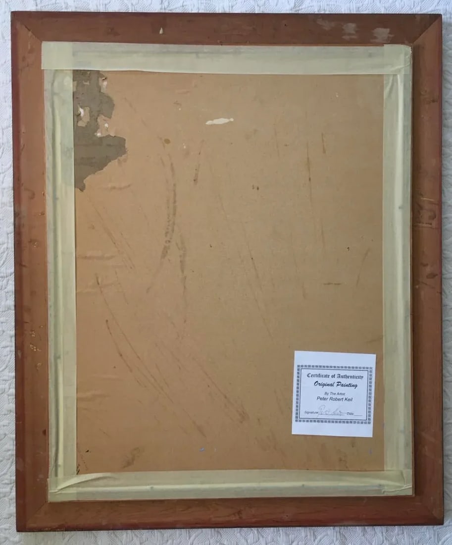 Mid 20th Century Abstract Portrait Acrylic Painting by Peter Keil, Framed - 3