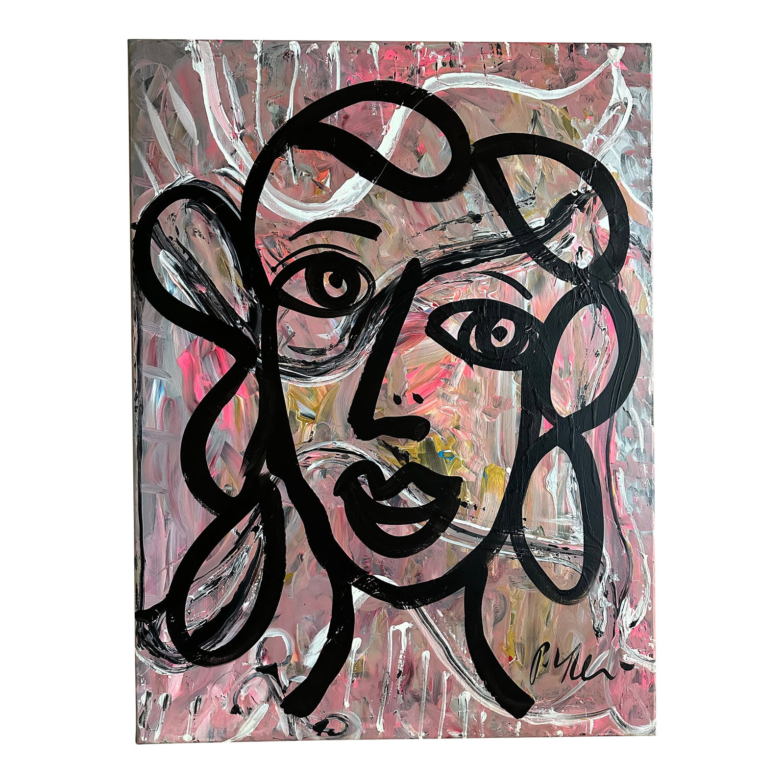 Peter Keil Painting: Peter Keil is a German artist who focuses primarily on abstract expressionism. Keil painted with some of the greats, including Joan Miró, Pablo Picasso, and Andy Warhol, to name a few. This is a