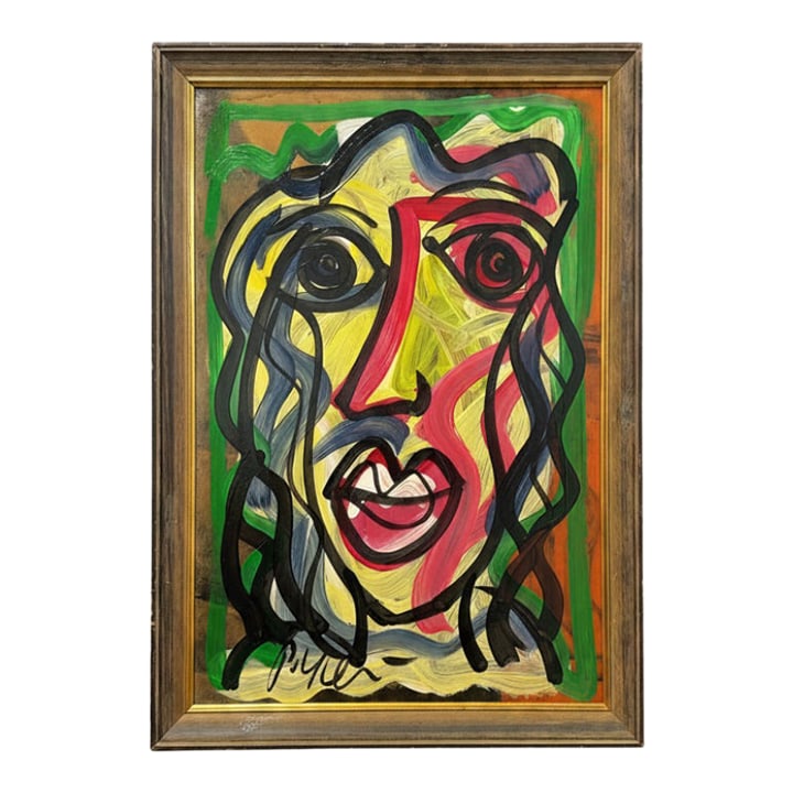 My Friend Andy Warhol, Peter Keil Original Painting: Peter Keil is a German artist who focuses primarily on abstract expressionism. Keil painted with some of the greats, including Joan Miró, Pablo Picasso, and Andy Warhol, to name a few. This is a