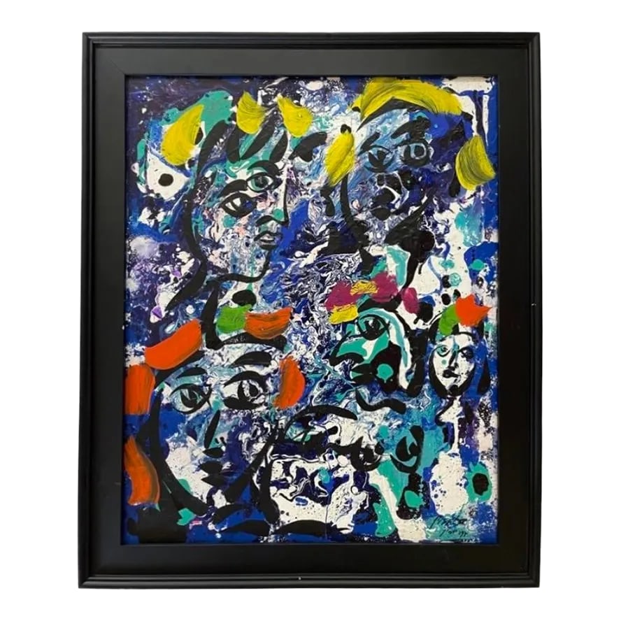 Berlin Nights, Peter Keil, 1990s: Peter Keil is a German artist that focuses primarily on abstract expressionism. Keil painted with some of the greats including Joan Miró, Pablo Picasso and Andy Warhol, to name a few. This is an 