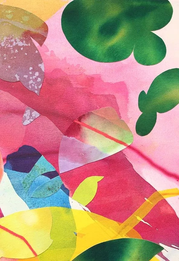 Vanilla Bean Original Abstract Mixed-Media Collage Painting by Mel Rea - 4