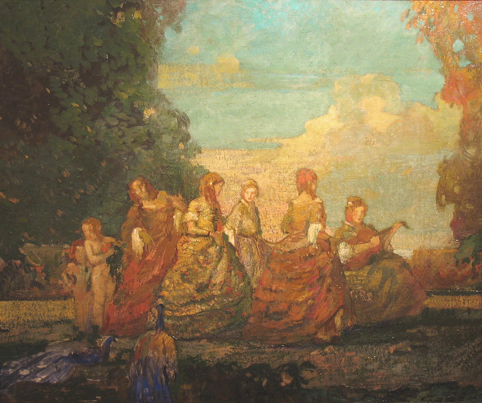 Madrigals Figurative Oil Painting on Wood Panel by Ettore Caser, C. 1925 - 6