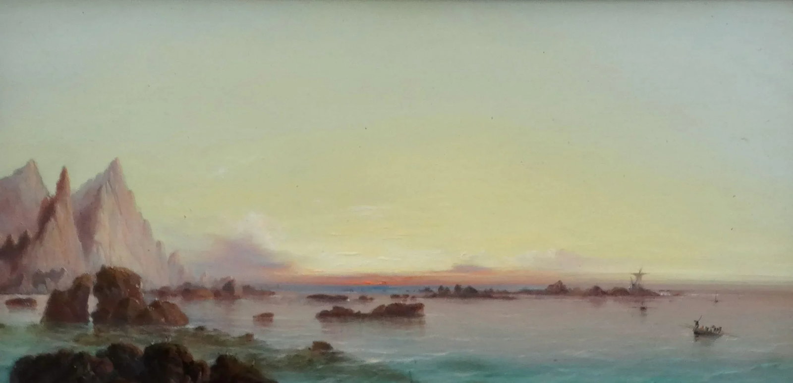 Thomas Hart F. S. A. 1830-1916 'Rocky Seaside View at Sunset' - 2