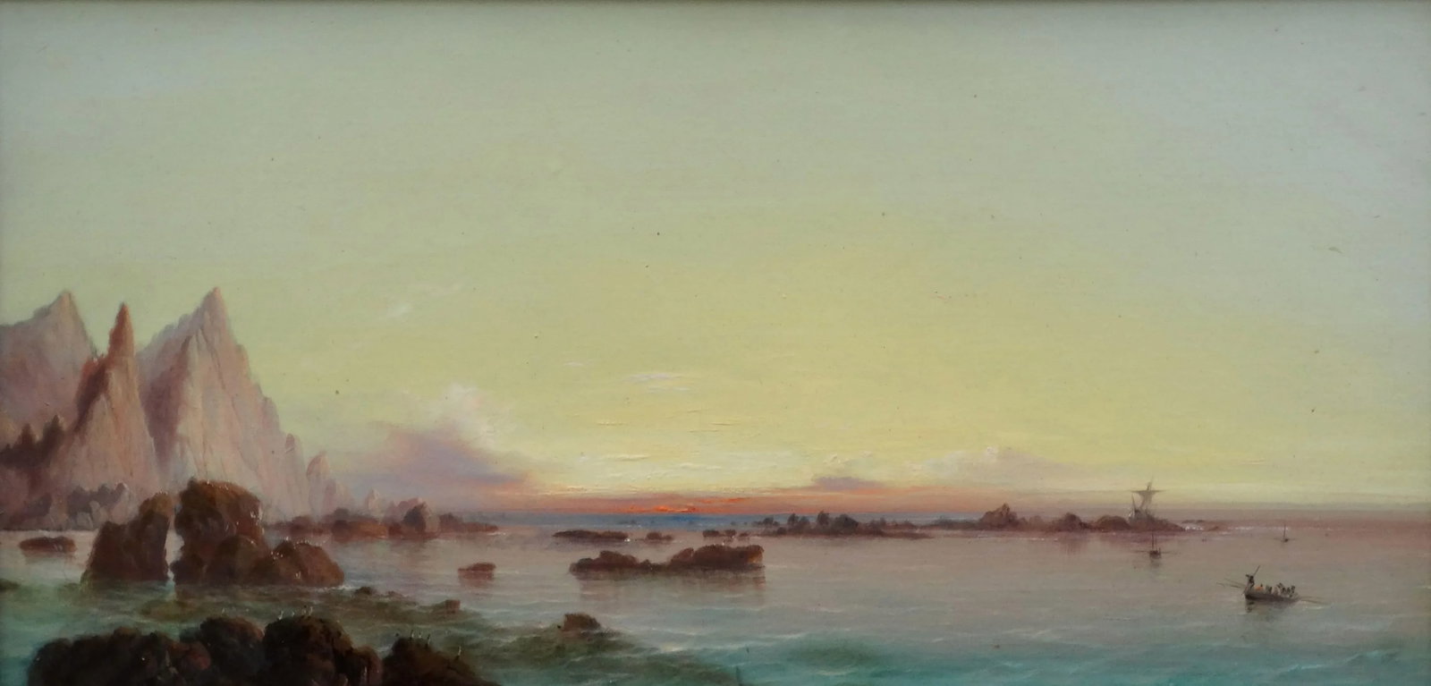 Thomas Hart F. S. A. 1830-1916 'Rocky Seaside View at Sunset' - 5