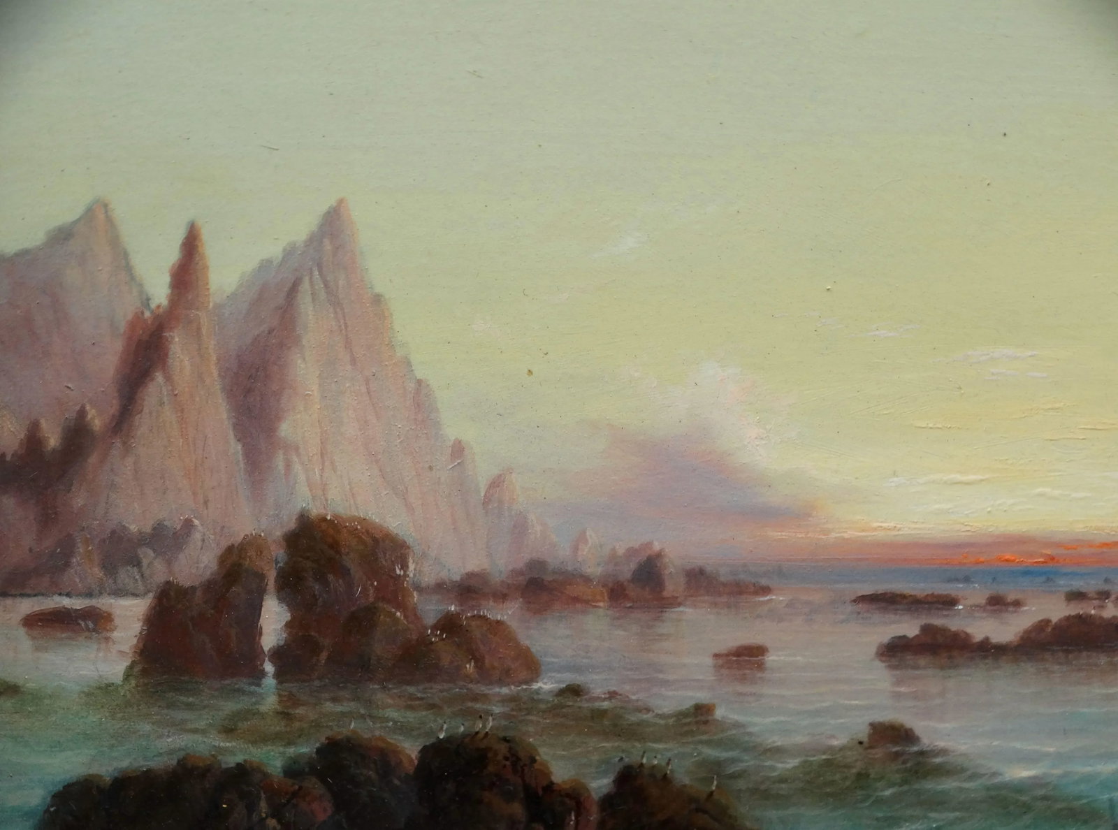 Thomas Hart F. S. A. 1830-1916 'Rocky Seaside View at Sunset' - 8