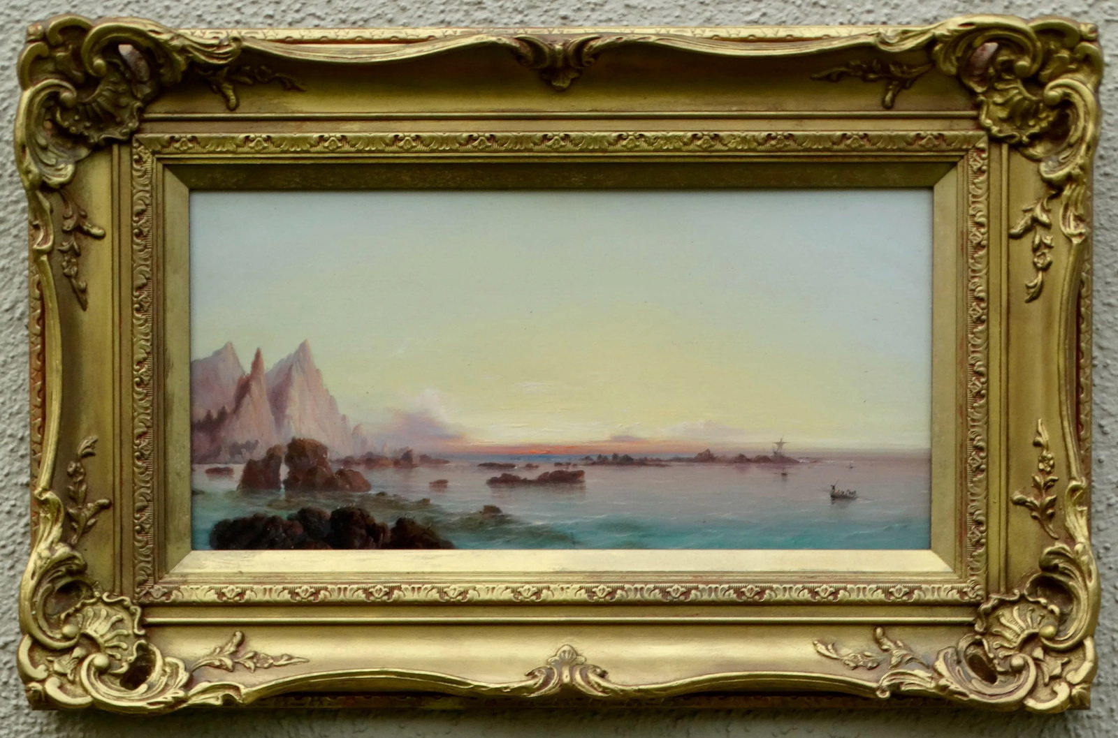 Thomas Hart F. S. A. 1830-1916 'Rocky Seaside View at Sunset' - 9
