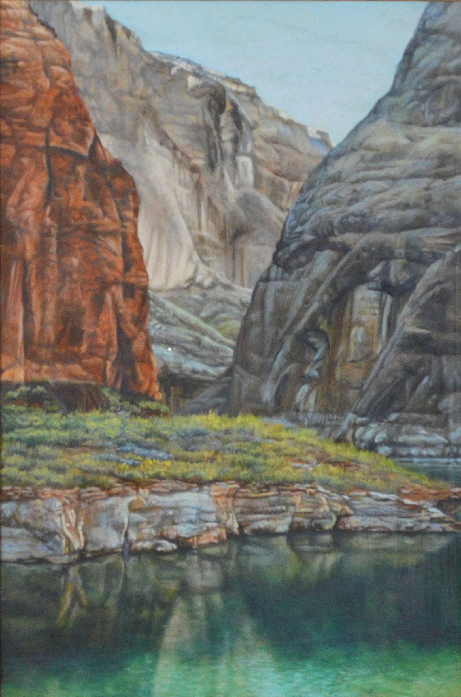 P. A. Peggy Jones "Beyond the Rainbow" Pastel Landscape Painting Signed - 2