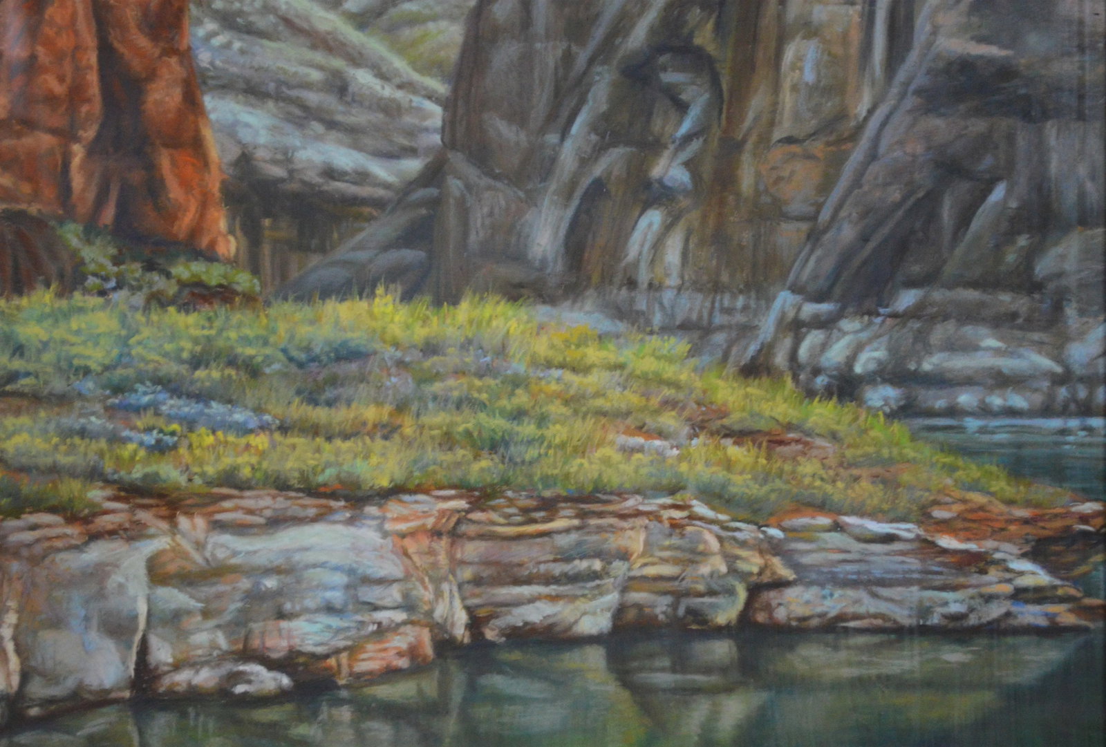 P. A. Peggy Jones "Beyond the Rainbow" Pastel Landscape Painting Signed - 4