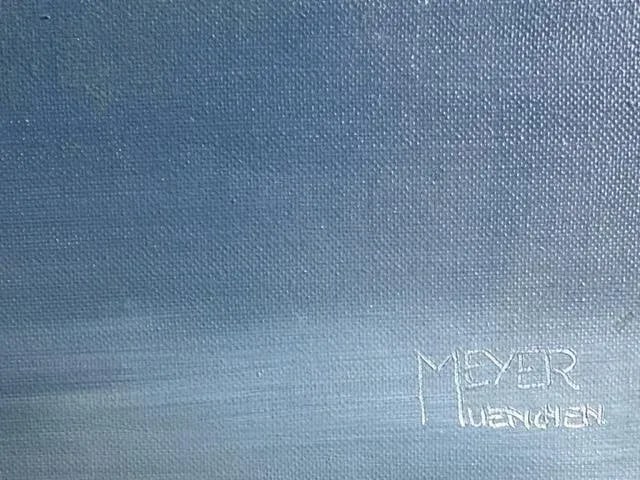 1960s Alpine Landscape Mountain Oil Painting Signed Meyer - 4