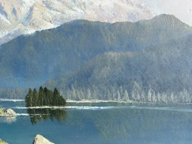 1960s Alpine Landscape Mountain Oil Painting Signed Meyer - 5