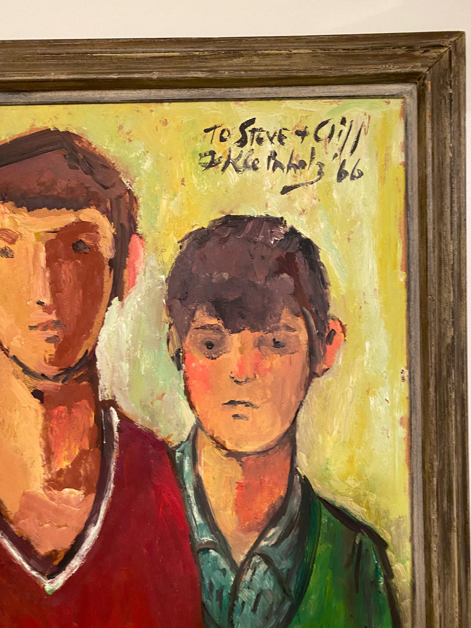 1966 Frank Kleinholz Two Boys Oil on Canvas - 6