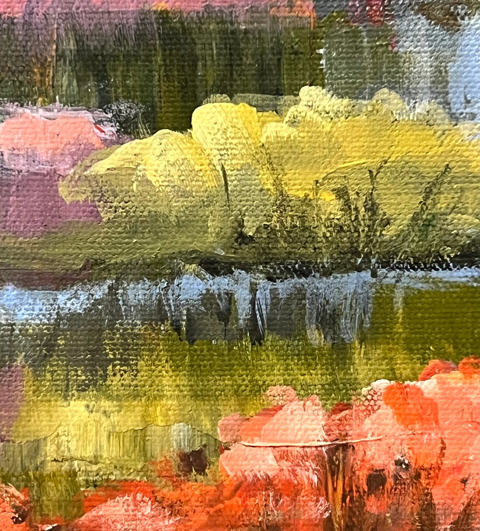 Contemporary Impressionistic Landscape Painting "Mesa Stream" by Karen Zazon - 5