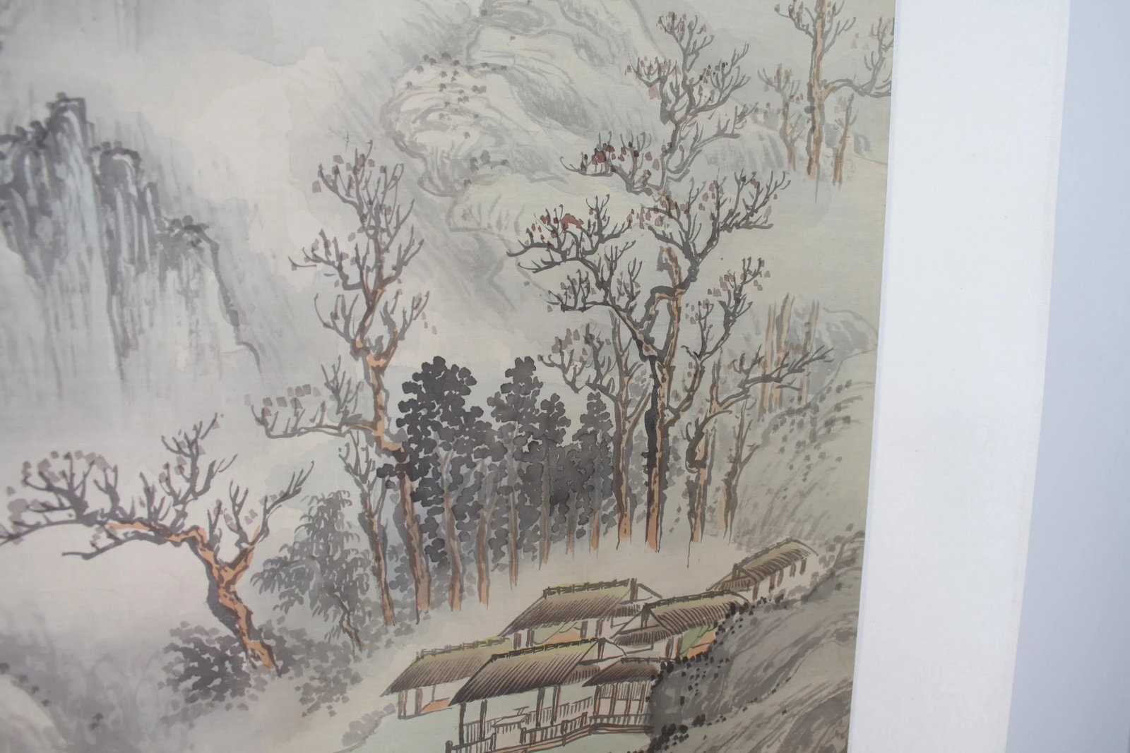 Early 20th Century Chinese Watercolor Landscape Silk Scroll - 3