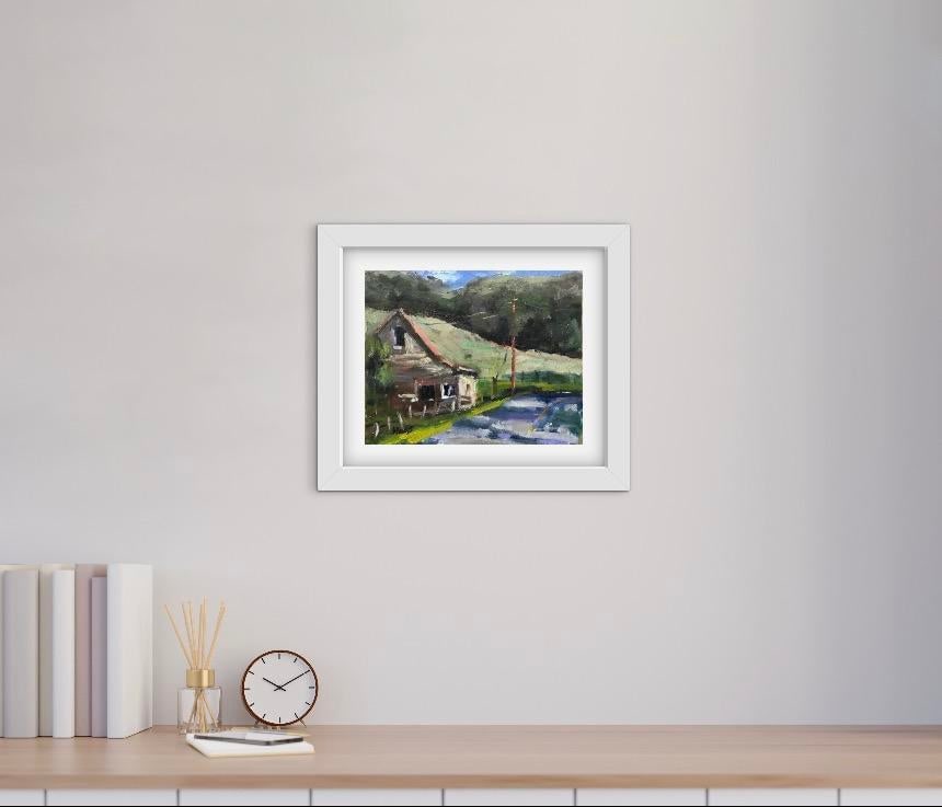 Rose Barn, Contemporary Impressionist in Oil - 4