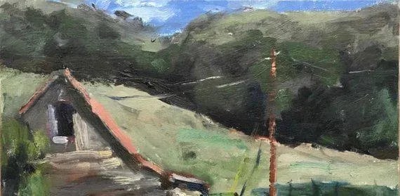 Rose Barn, Contemporary Impressionist in Oil - 7