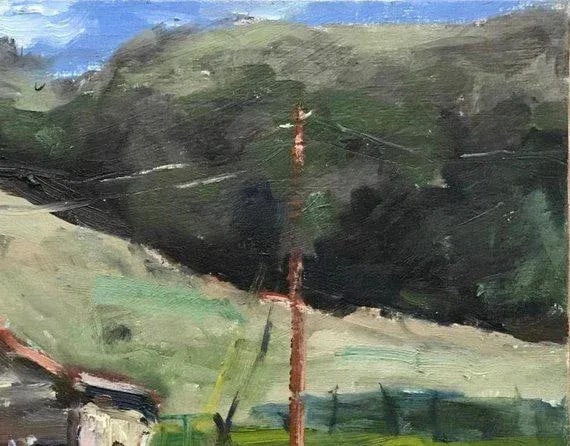 Rose Barn, Contemporary Impressionist in Oil - 8
