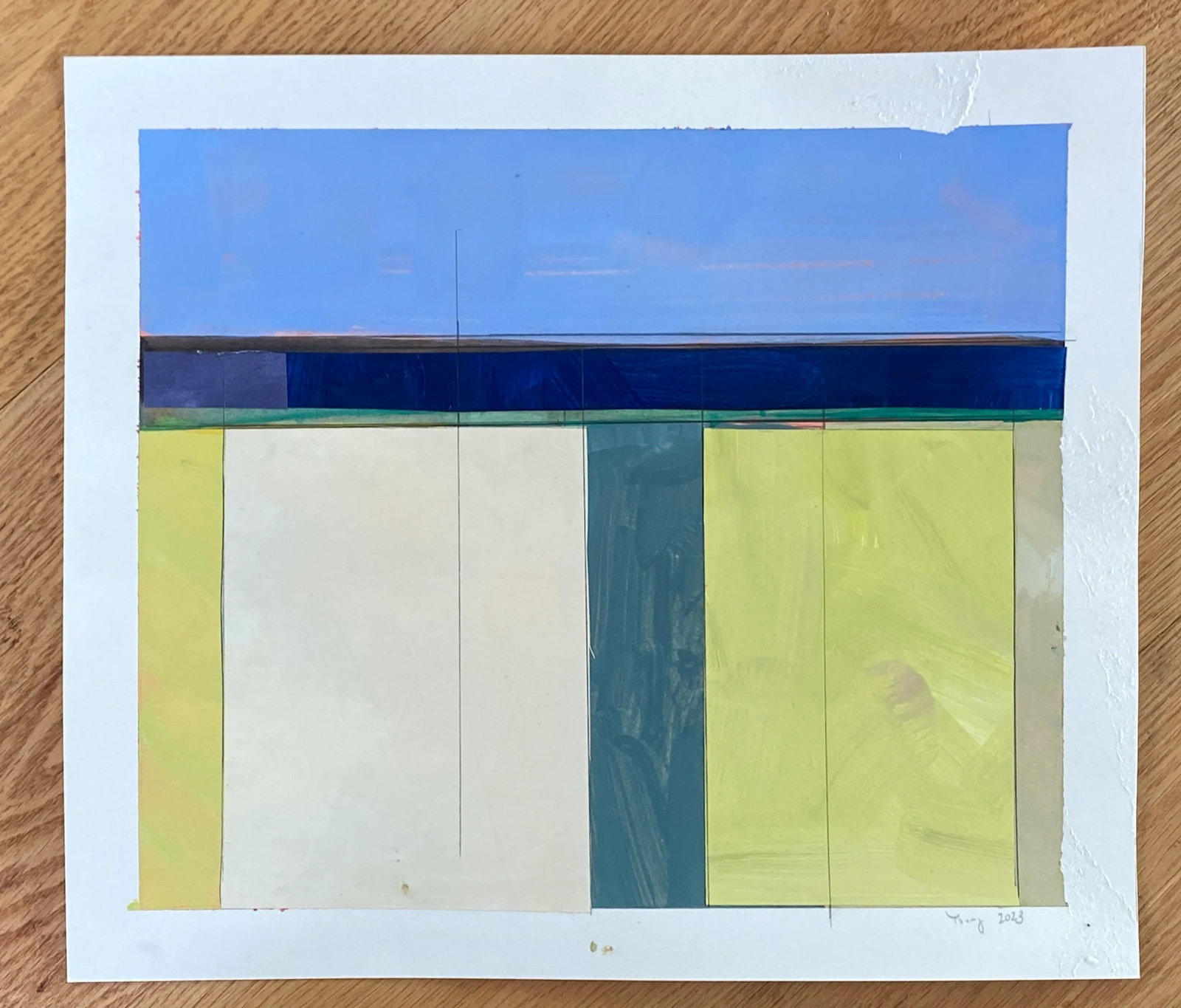 Lake Series Contemporary Original Abstract Landscape Painting by Bryan Young - 2