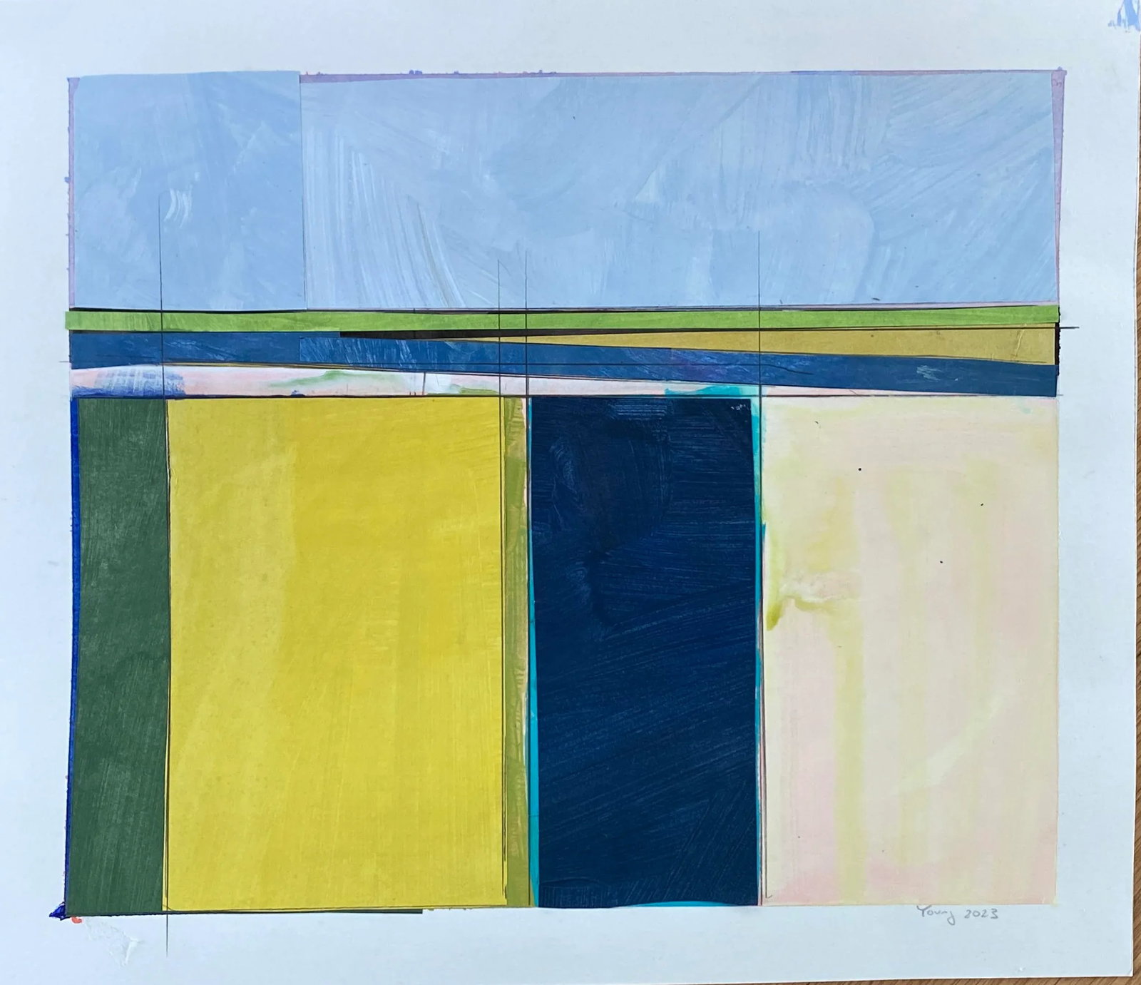 Lake Series Contemporary Original Abstract Landscape Painting by Bryan Young - 2