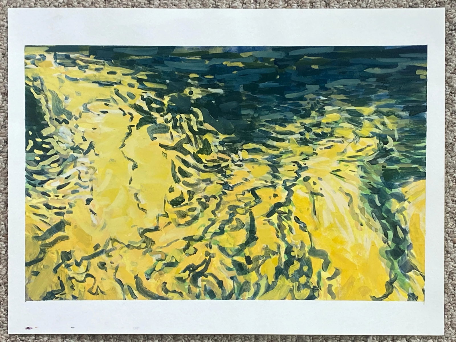 Moving Water, Impressionist Painting, on Paper - 3